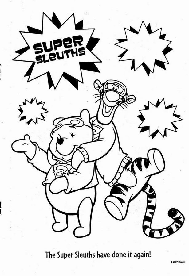 coloriage tigrou et winnie super detective